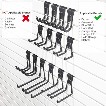 Slatwall Hooks, Garage Slatwall Accessories, 14 Pack Utility Hooks - Image 4