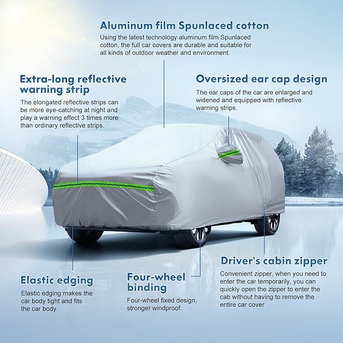 KEYOOG 6-Layer Full Car Cover Is All-Weather Waterproof, Heavy Outdoor Pickup - Image 6