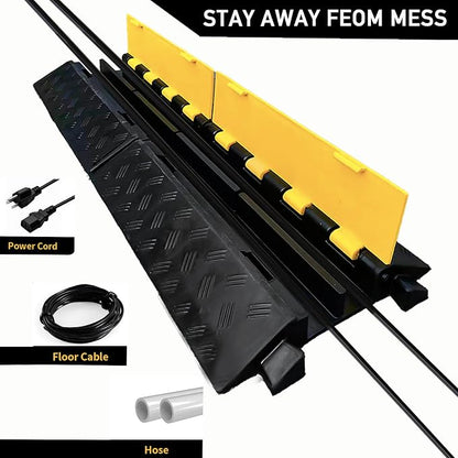 Foldable 2 Channel Rubber Cable Protector, 22000Lbs Load Capacity Wire Hose - Image 5