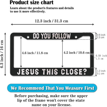 License Plate Frames Black and White License Plate Cover Do You Follow Jesus - Image 2