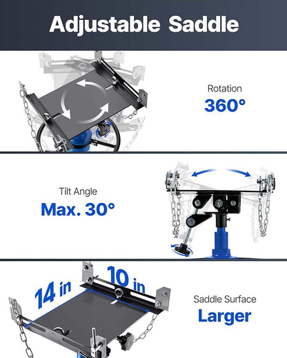 VEVOR Transmission Jack, 1100 lbs Hydraulic Telescoping Transmission Jack - Image 6