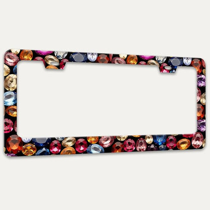 Beautiful Gemstone Pattern License Plate Frame Bling License Plate Holders - Image 7