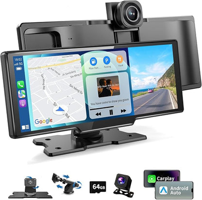 10.26" HD Wireless Car Stereo for Carplay & Android Auto, Portable Touch Screen by Veralady