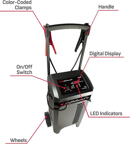 Schumacher Electric Wheeled Battery Charger and Engine Starter, Fully Automatic - Image 7