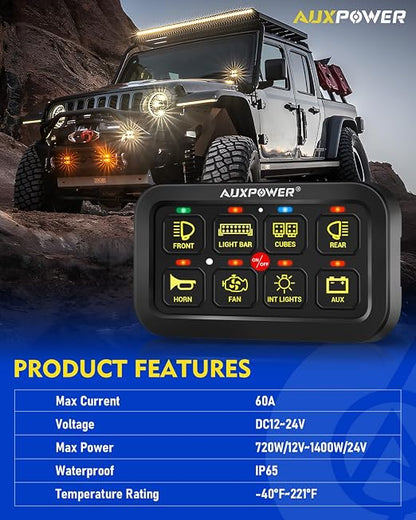 Auxpower RGB 8 Gang Switch Panel - Image 3