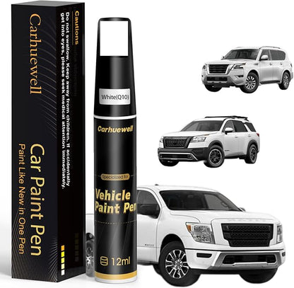 White Touch Up Paint Compatible by Carhuewell