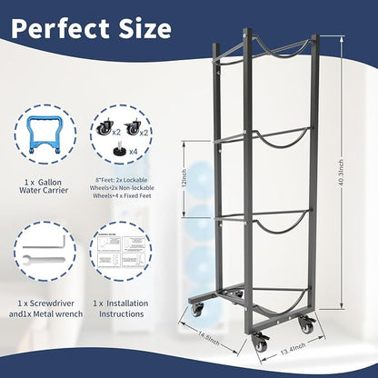 5 Gallon Water Bottle Holder: 4 Tier 5gal Water Jug Storage Rack - Image 6