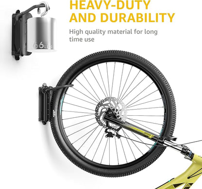 monTEK Swivel Bike Wall Mount – Garage Bike Hanger & Space-Saving Vertical Bike - Image 3