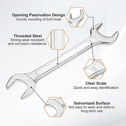 HARFINGTON Double Open End Wrench 24mm x 27mm Metric 15 Degree Offset Angle - Image 4