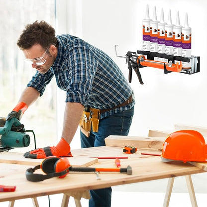 Siligun Caulking Gun Rack, Grease Gun Holder, Wall Mount Silicone Caulking Tools - Image 6
