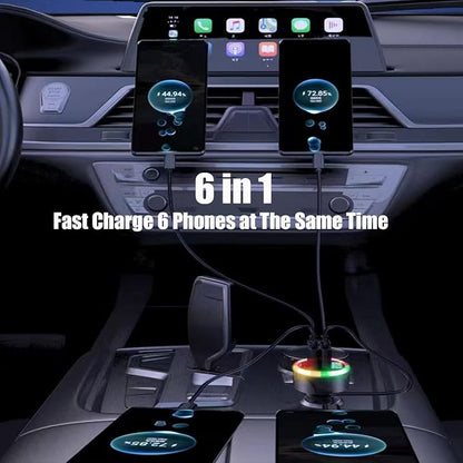 Super Fast Charge USB C Car Phone Charger Adapter 6 in 1 - Image 6