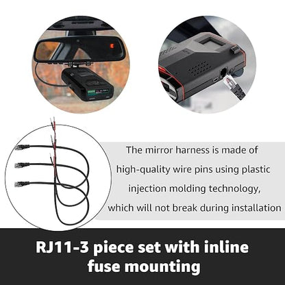 16.5" Radar Detector Hardwire Power Cord Mirror Wire Plug Tap Set - Image 3