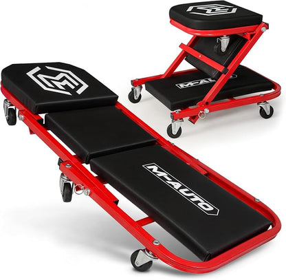 M-AUTO 40-Inch Folding Creeper Rolling Seat, All-in-One Adjustable Roller by M-AUTO