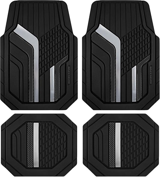 Skechers Heavy Duty Rubber Car Floor Mats, Dual Color Design Floor Mats by Skechers