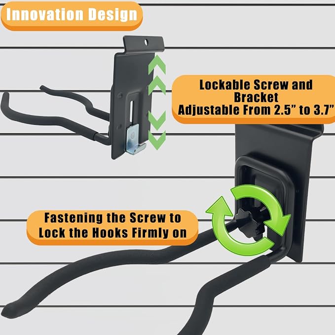 Adjustable Slatwall Hooks, Lockable Slatwall Weedeater Hanger, String Trimmer - Image 5