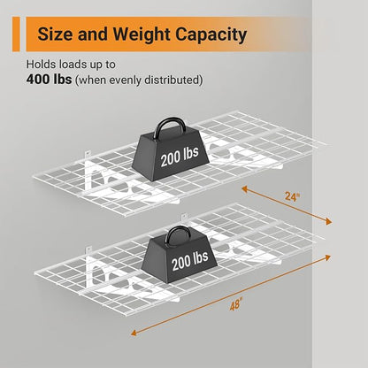 2x4 ft Garage Shelving, Pantry Storage, 400 lbs Total Load Capacity Wall - Image 2