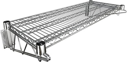 14" x 36" Chrome Wire Wall Mount Shelf by Krollen+Industrial