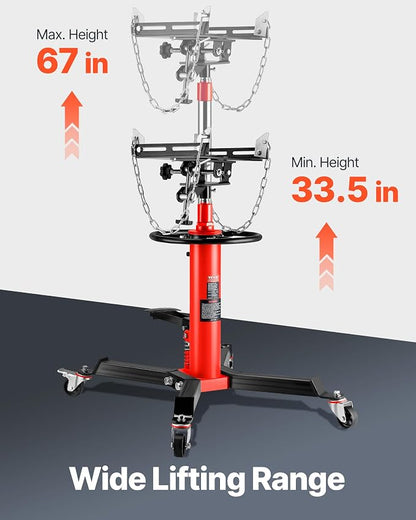 VEVOR Transmission Jack, 0.75 Ton/1660 lbs Capacity Hydraulic Telescopic - Image 3