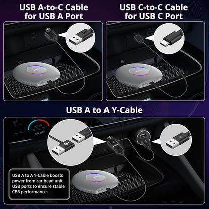 CB6 CarPlay AI Box & Android AI Box, Wireless CarPlay/AndroidAuto Adapter - Image 6