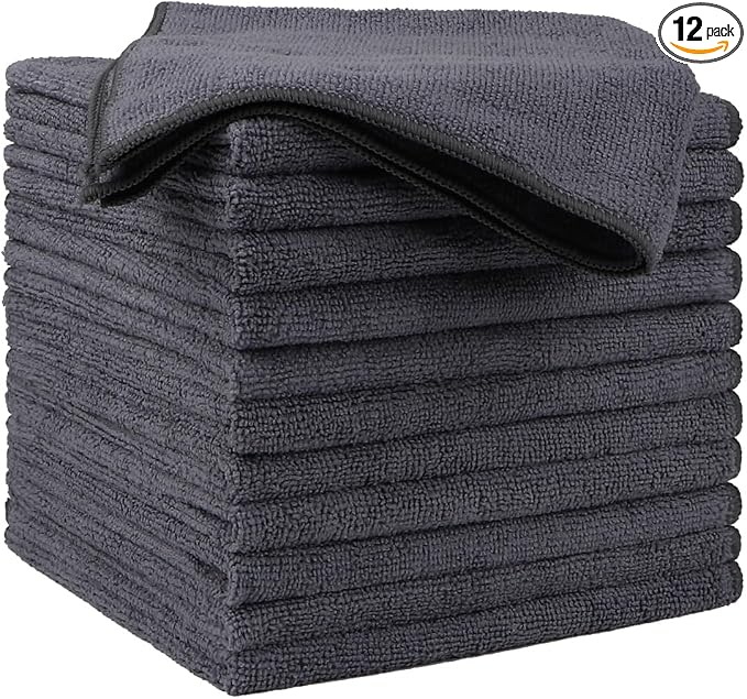 HOMEXCEL Microfiber Cleaning Cloths 12 Pack, Premium 16 x 16 inch Microfiber by HOMEXCEL