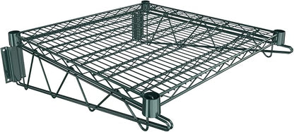 24" x 24" Green Epoxy Wire Wall Mount Shelf by Krollen+Industrial
