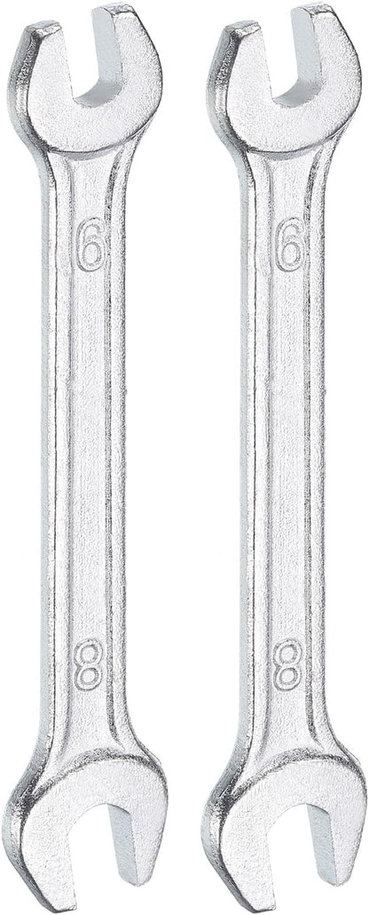 HARFINGTON 2pcs Double Open End Wrench 6mm x 8mm Metric 15 Degree Offset Angle by HARFINGTON