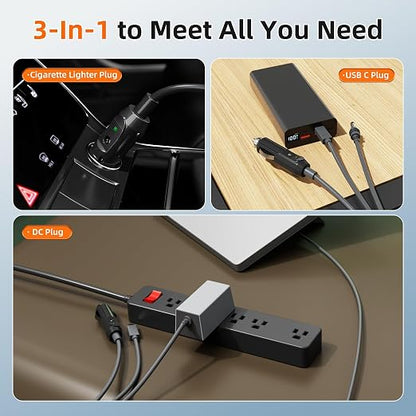 Starlink Mini Power Cable 3-in-1 33FT/10M USB-C to DC 12-24V Car Power Cord - Image 2