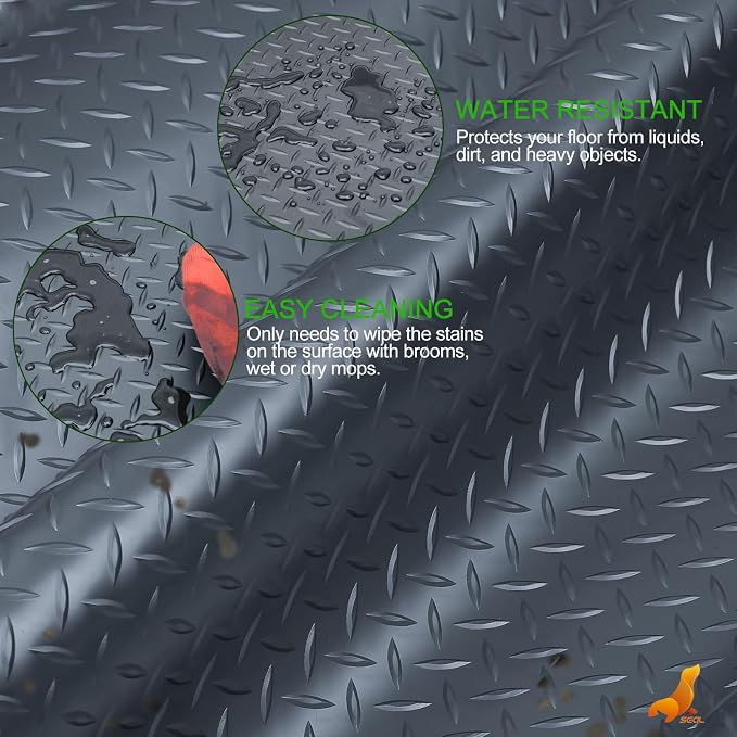 SEAL 6 x 20 Ft Premium Garage Floor Mat, Solid 2.8mm Thick Gray Commercial - Image 4