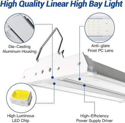 JTT LED Linear Shop Lights 150W, 21000LM 360° Adjustable Led High Bay Lights - Image 2