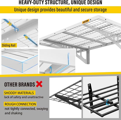 2x3ft 2Pack Wire Shelving Unit Heavy Duty Garage Storage Shelves Wall Mounted - Image 5