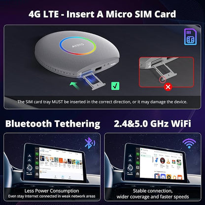 CB6 CarPlay AI Box & Android AI Box, Wireless CarPlay/AndroidAuto Adapter - Image 4