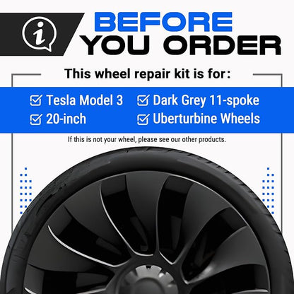 Premium Tesla Wheel Curb Rash Repair Kit - Image 2