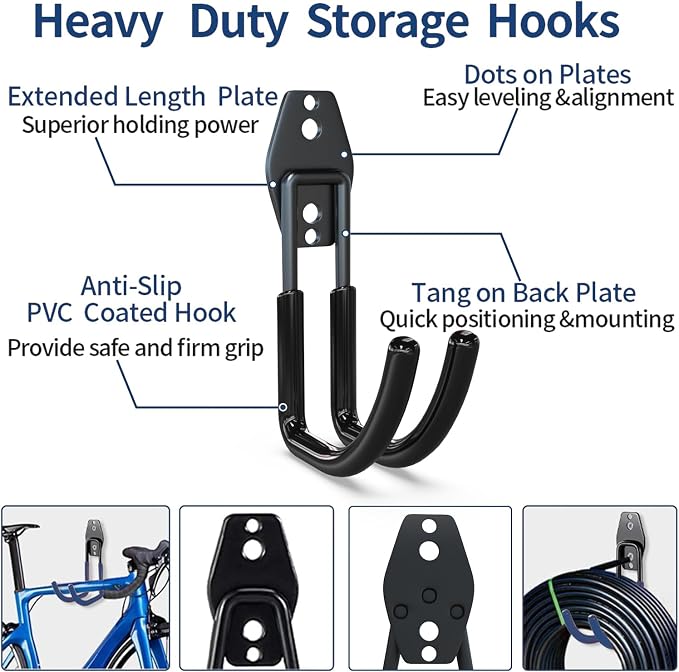 3-H Garden Hose Holder Wall Mount 2 Pack, Solid Steel Hose Hanger, Garden Tools - Image 3