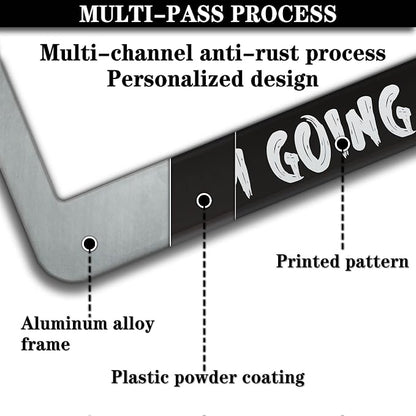 Car License Plate Frame Black and White License Plate Frames Get Out of My Way - Image 5