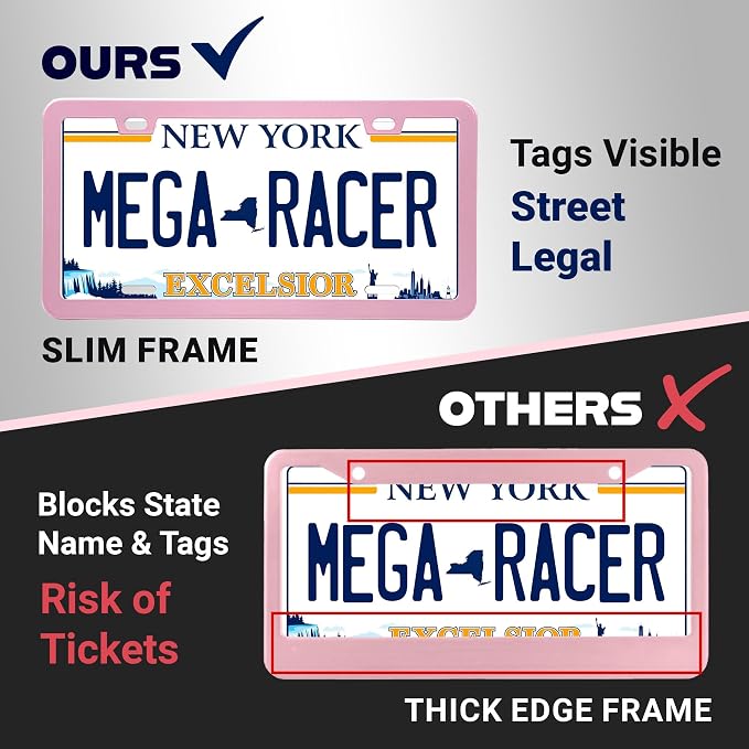 Premium Princess Pink License Plate Frames – 2 Pack, Rust-Free Stainless Steel - Image 6
