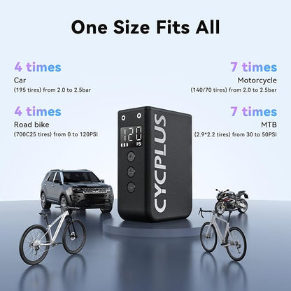 CYCPLUS Tiny Pump Mini with Gauge, Max 120 PSI Cordless Bicycle Air Pump - Image 5
