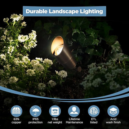 Gardencoin Solid Brass Outdoor Landscape Spotlights, 12V LED Low Voltage - Image 2