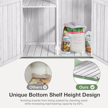Outdoor Storage Shed with Floor and Waterproof Roof - Image 4