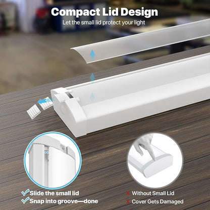 HYPERLITE 4ft LED Wraparound Light 60W, 6600LM 4' LED Shop Lights Fixture - Image 4