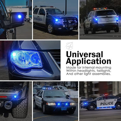 Xprite Blue LED Hideaway Strobe Police Lights Kit, 20 Flashing Patterns - Image 5