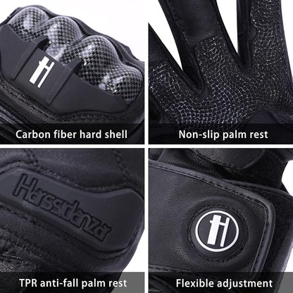 Harssidanzar Leather Motorcycle Gloves - Image 2