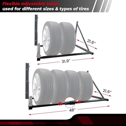 Tire Storage Rack for Garage, Folding Tire Rack Wall Mount - Image 3