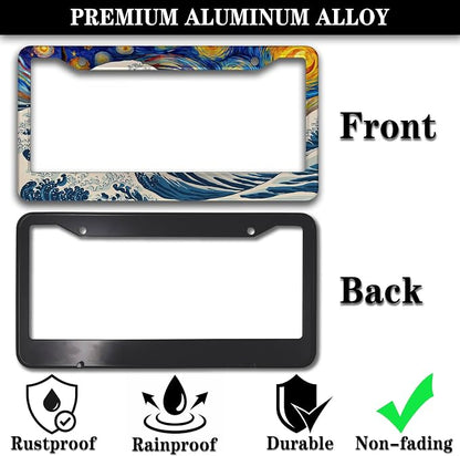 Car Plate Frames for Women Multicolor License Plate Protector for Men Starry - Image 3