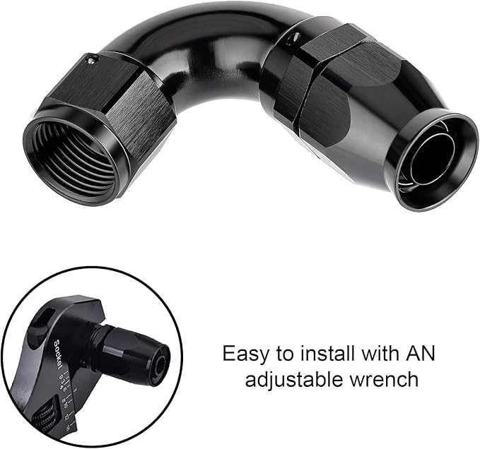 EVIL ENERGY 8AN 120 Degree PTFE One Piece Full Flow End Hose Fitting Aluminum - Image 6