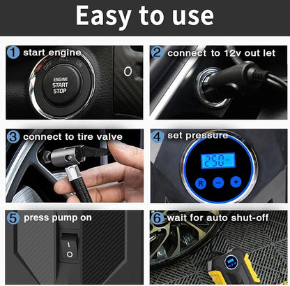 Digital Air Compressor for Car Auto Pump Portable Tire Inflator - Image 6