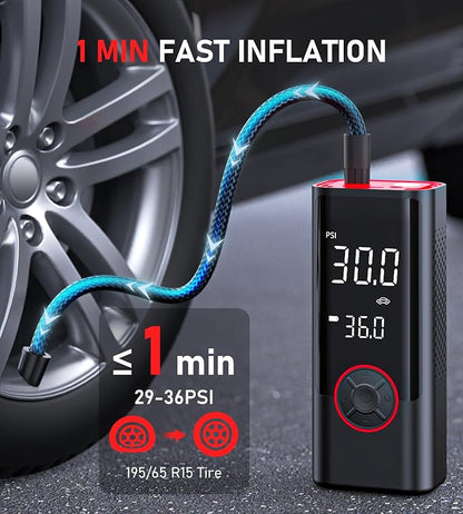 Tire Inflator Portable Air Compressor, Cordless Air Pump - Image 2