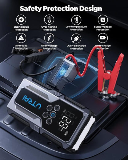 Car Jump Starter with Air Compressor, UTRAI 4000A 150PSI Car Jump Starter 12V - Image 7