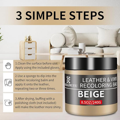 Leather Recoloring Balm, 8.5oz Leather Color Restorer, Leather Couch Scratch - Image 4