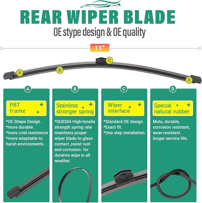 26" 19" 11" Windshield Wiper Blades Replacement - Image 4