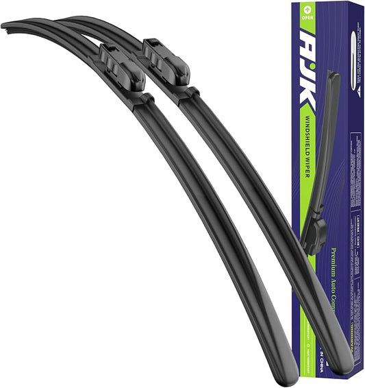 AJK 24 and 19 inch Wiper Blades, Premium All Season 2 Pack Driver Side by AJK